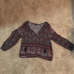 Long sleeve tassel top